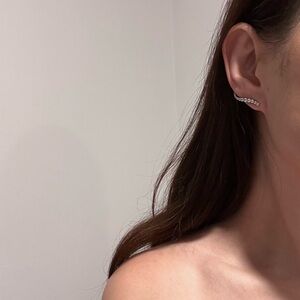 NWT Diamonique  Silver Diamond Ear Cuff